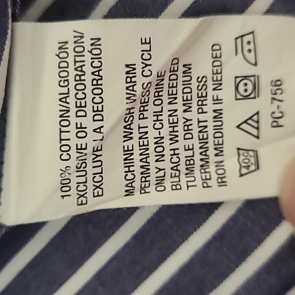 Izod Men's Gray & White‎ Striped Button-Up Long Sleeve Shirt - Size 3XL - Picture 9 of 10